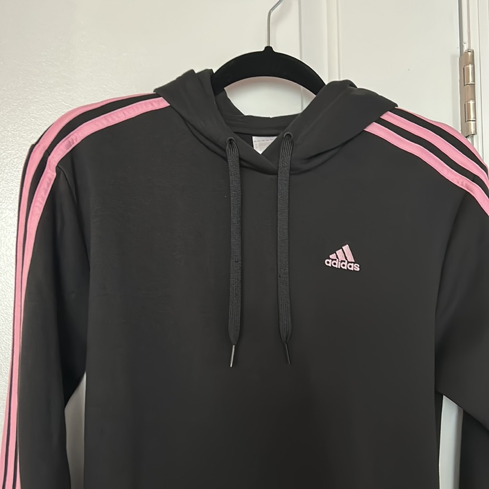 Adidas Three Stripes Hoodie Pink/Black - Picture 2 of 3